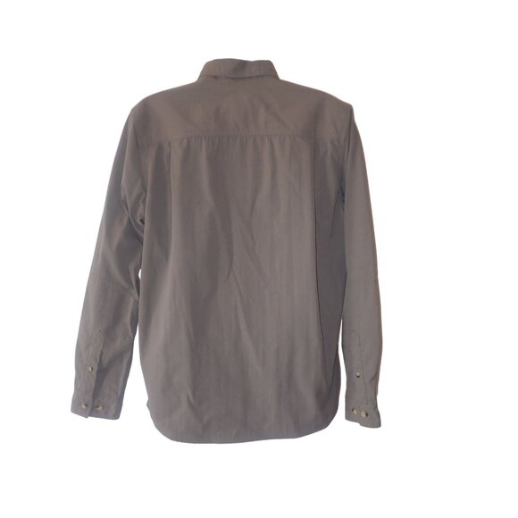 LL Bean Brown Shooting Field Shirt Button Up Quilted Shoulder Size s Long Sleeve - Picture 6 of 7